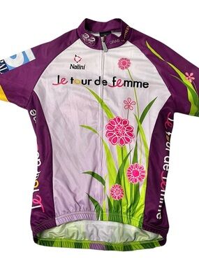 Nalini Le Tour de Femme Cycling Jersey Womens M Floral Full Zip Bike